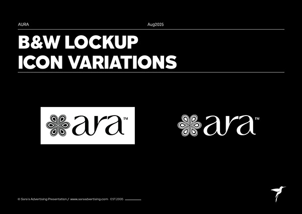 Aura Black-and-white lockups