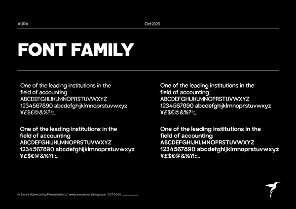 Aura Font family applications