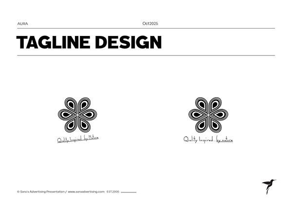 Aura Symbol and Arabic tagline