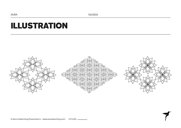 Aura Geometric floral illustrations