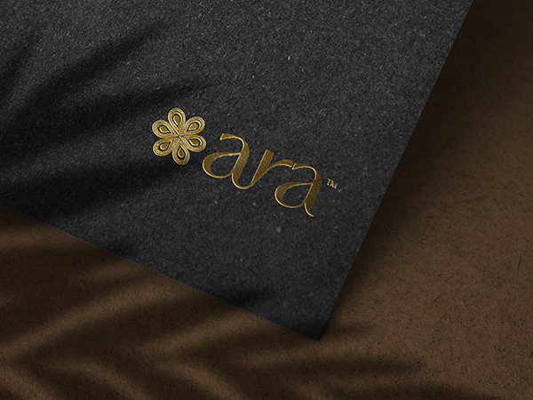 Aura Gold identity on fabric