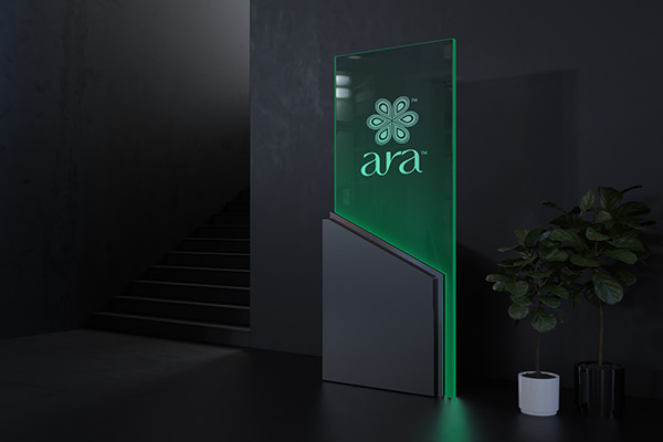 Aura Illuminated vertical sign