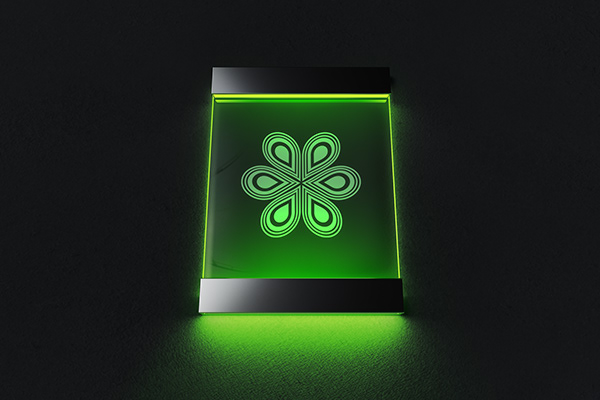 Aura Illuminated logo display